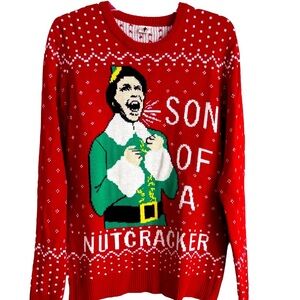 Buddy the Elf Ugly Sweater Party “Son of a Nutcracker” Size Large Acrylic